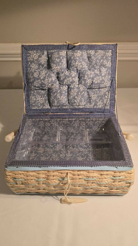 Vintage Fabric Covered Sewing Box