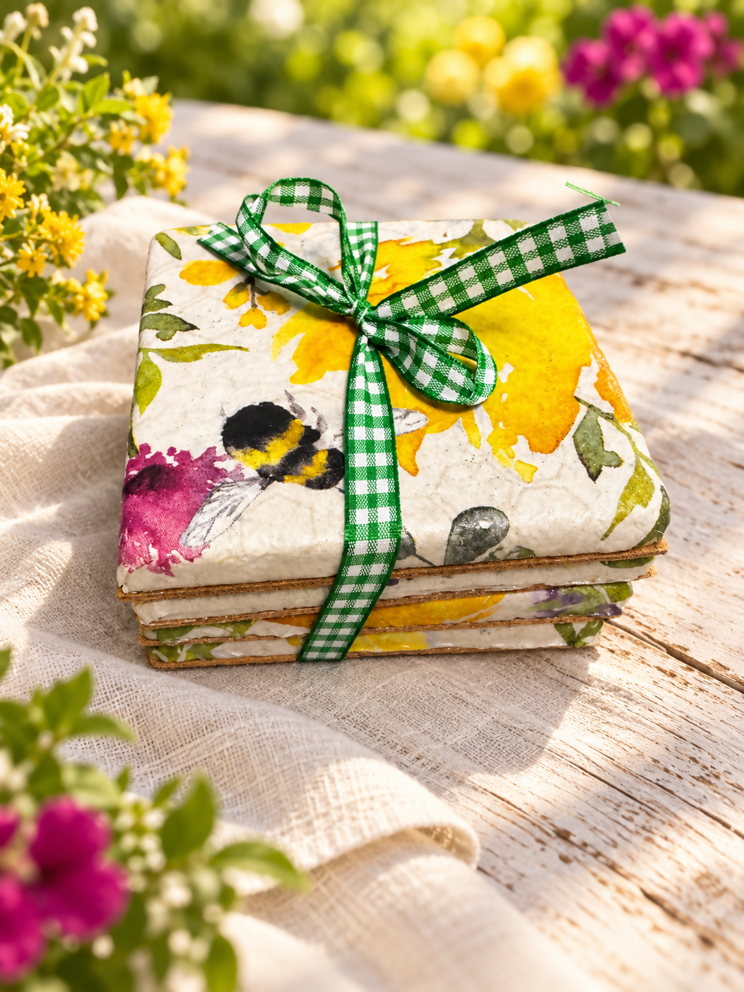 Coasters Bee Flower