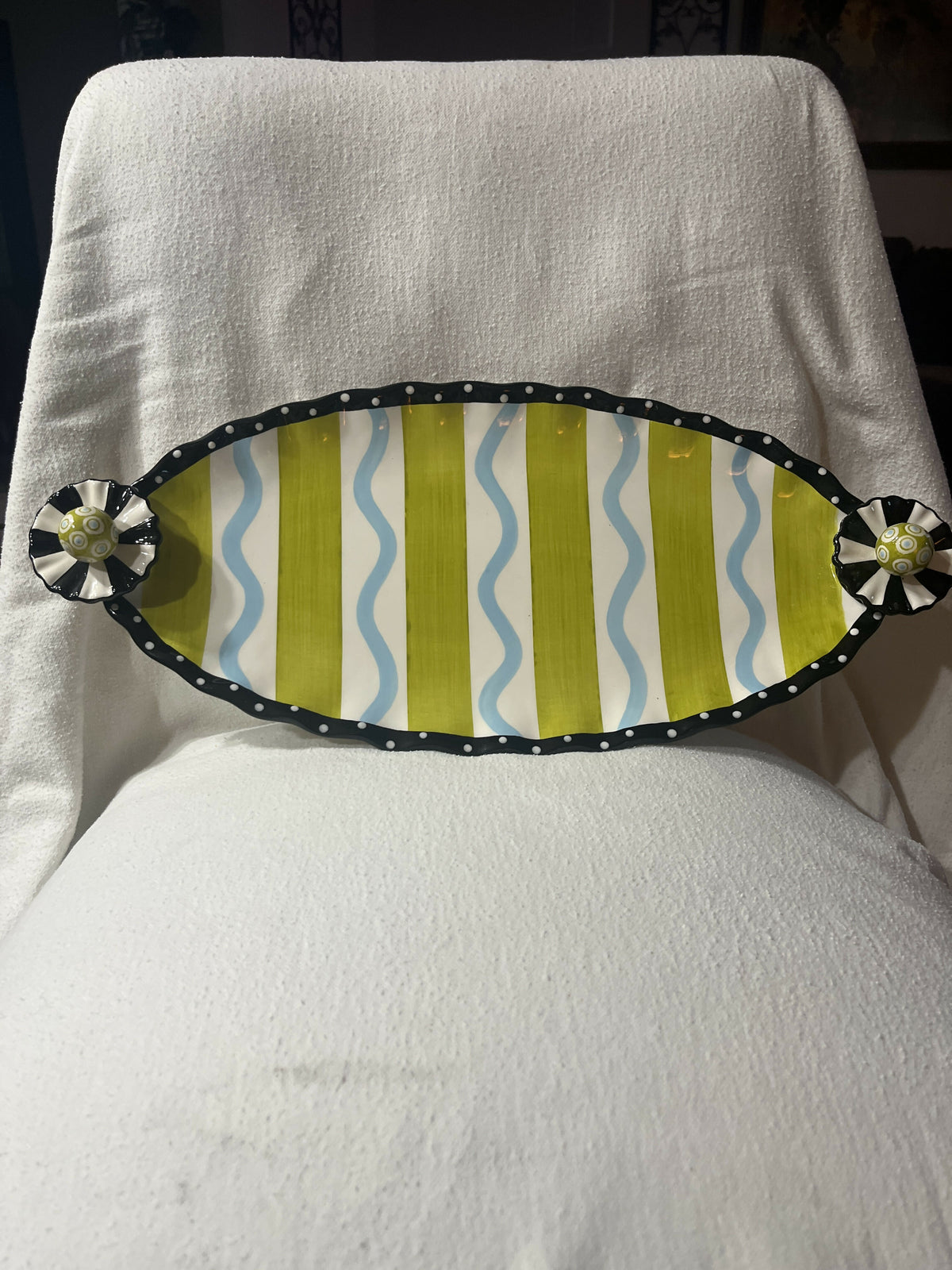 Mud pie ceramic oval serving tray