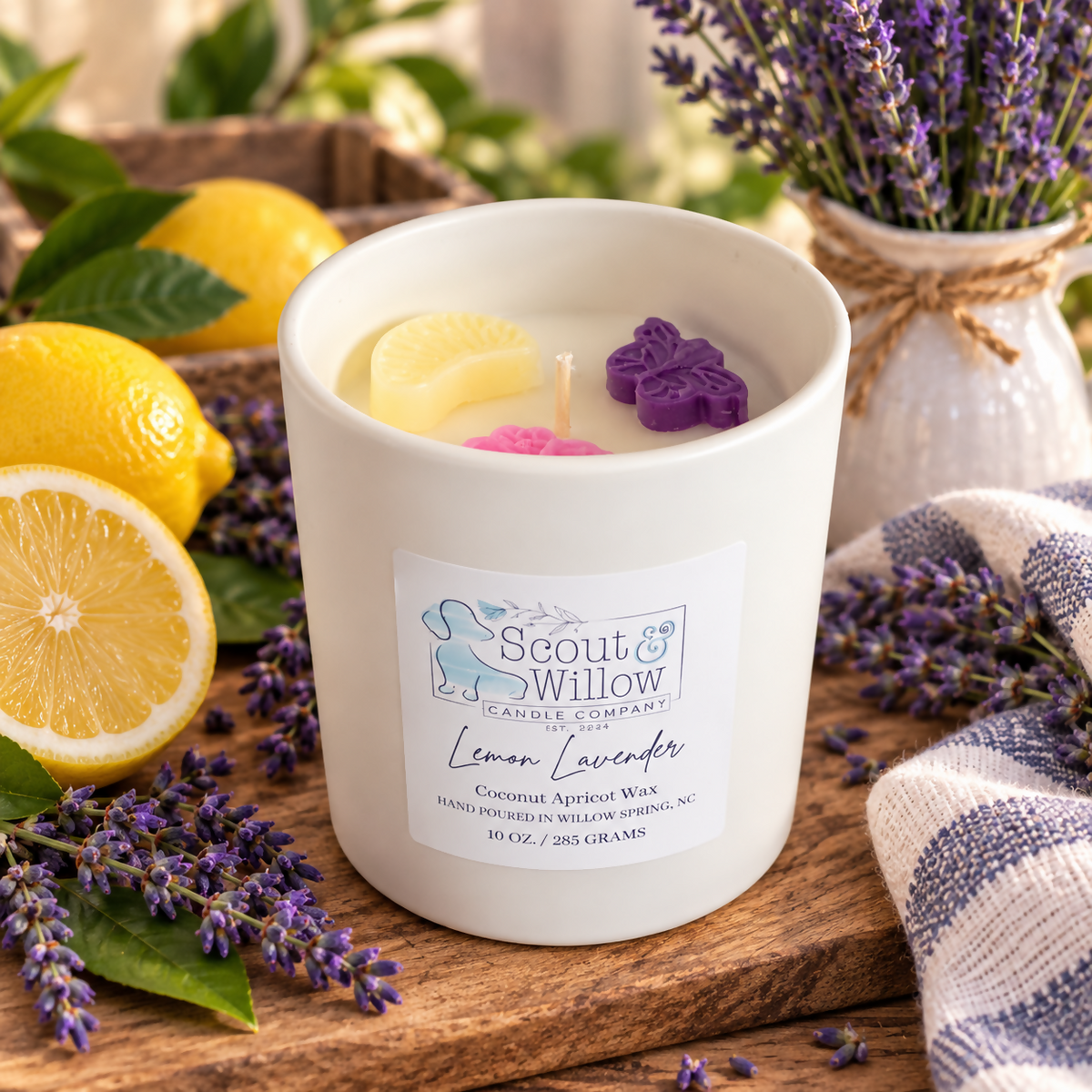 Lemon Lavender White Wood w/ colorful Tops