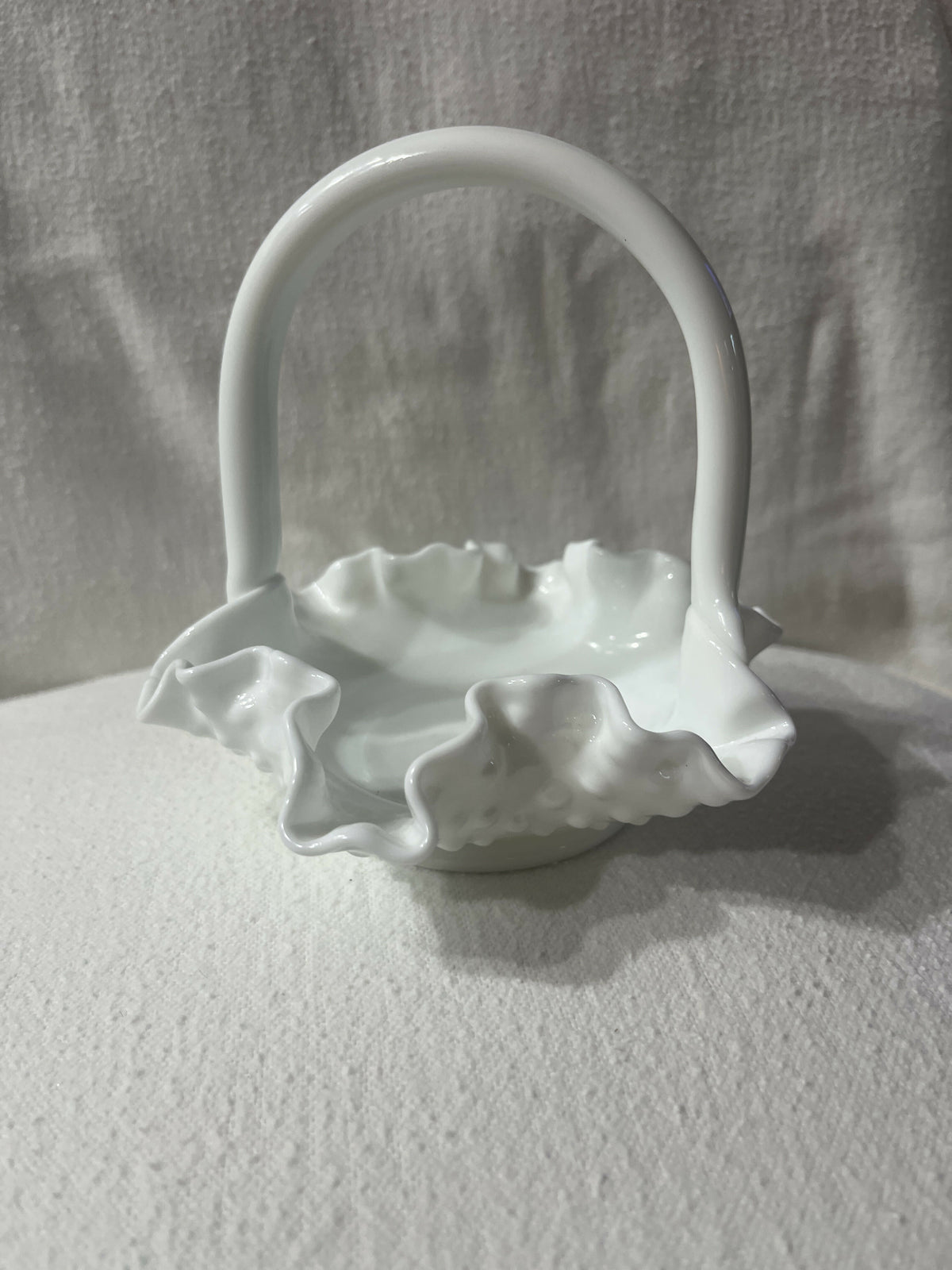 Fenton milk glass basket