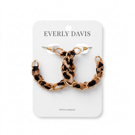 Fabric Wrapped Hoop Earrings