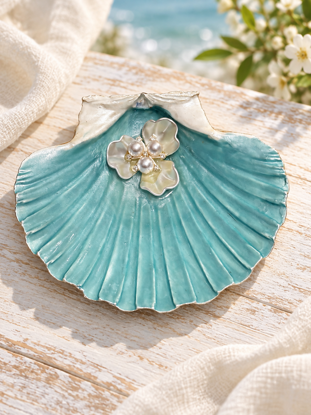 Shell Teal Pearls