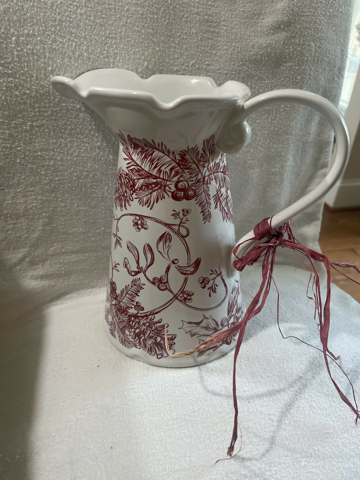 Mud pie Holly toile pitcher
