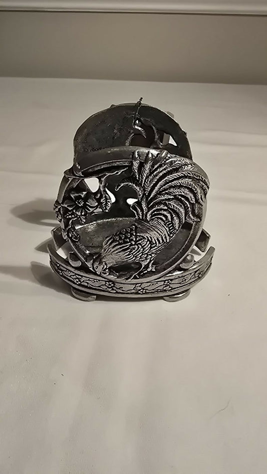 Cast Pewter Rooster Napkin Holder