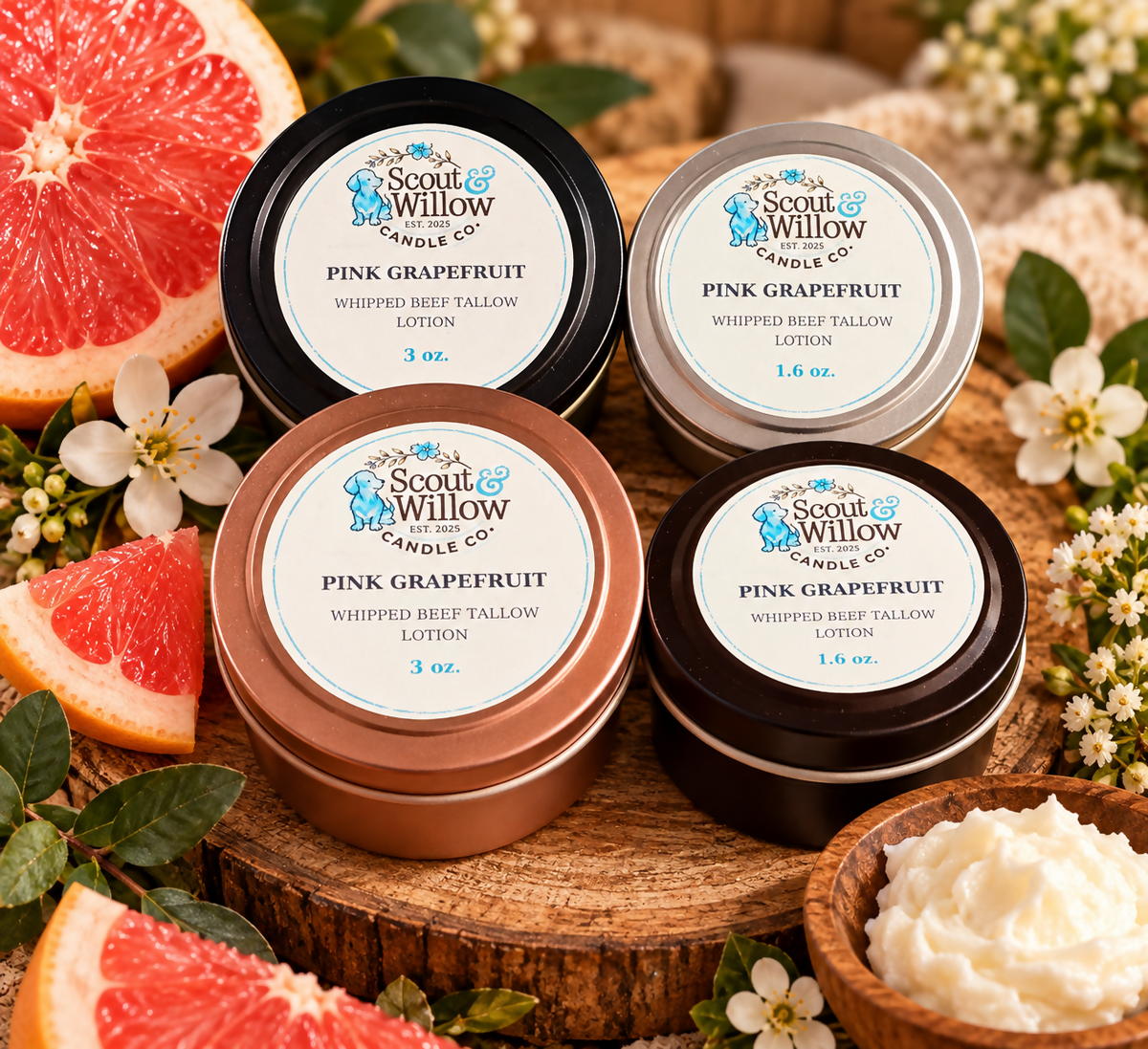 Tallow Lotion Pink Grapefruit 1.6 oz