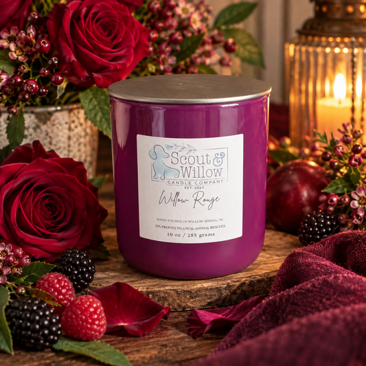 Willow Rouge Candle Purple Jar Silver Lid