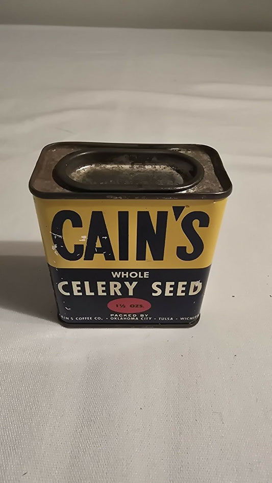 Antique Cain's Coffee Co Celery Seed Tin