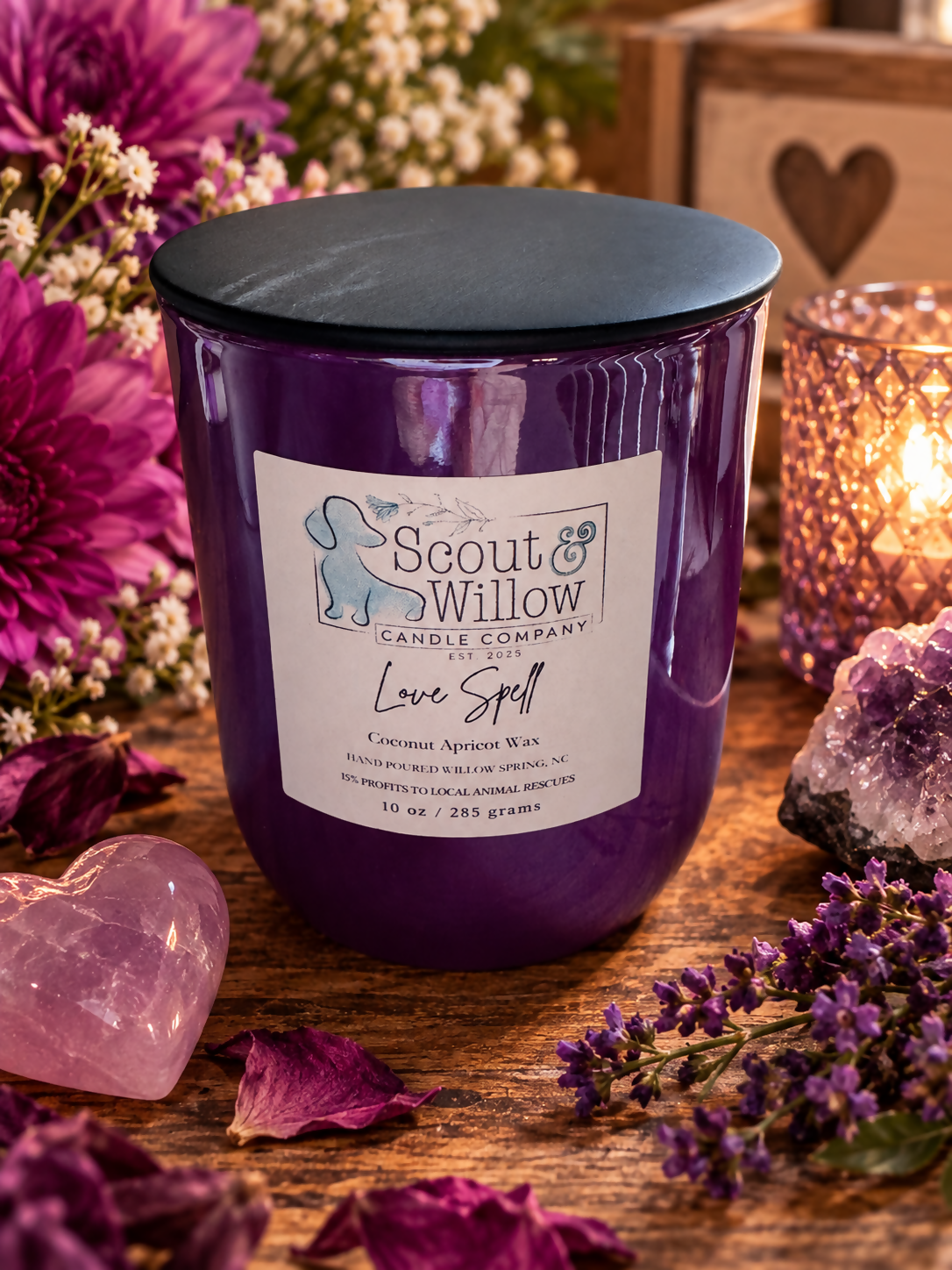 Love Spell Purple Jar Black Lid