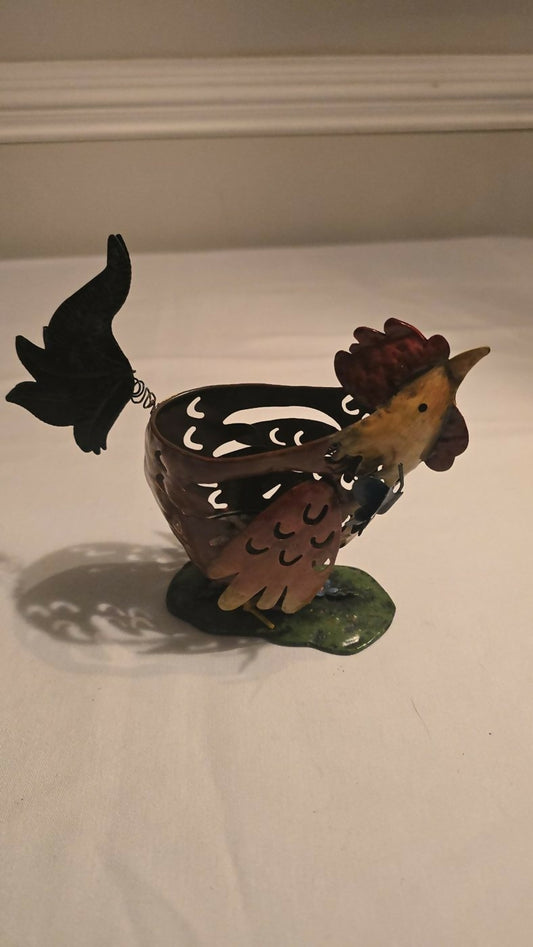 Hand-painted Tin Rooster