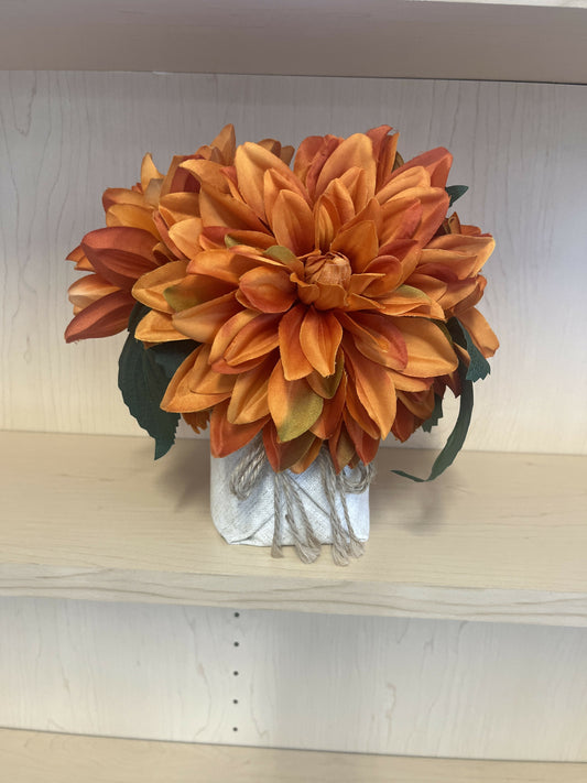Fall flower with burlap