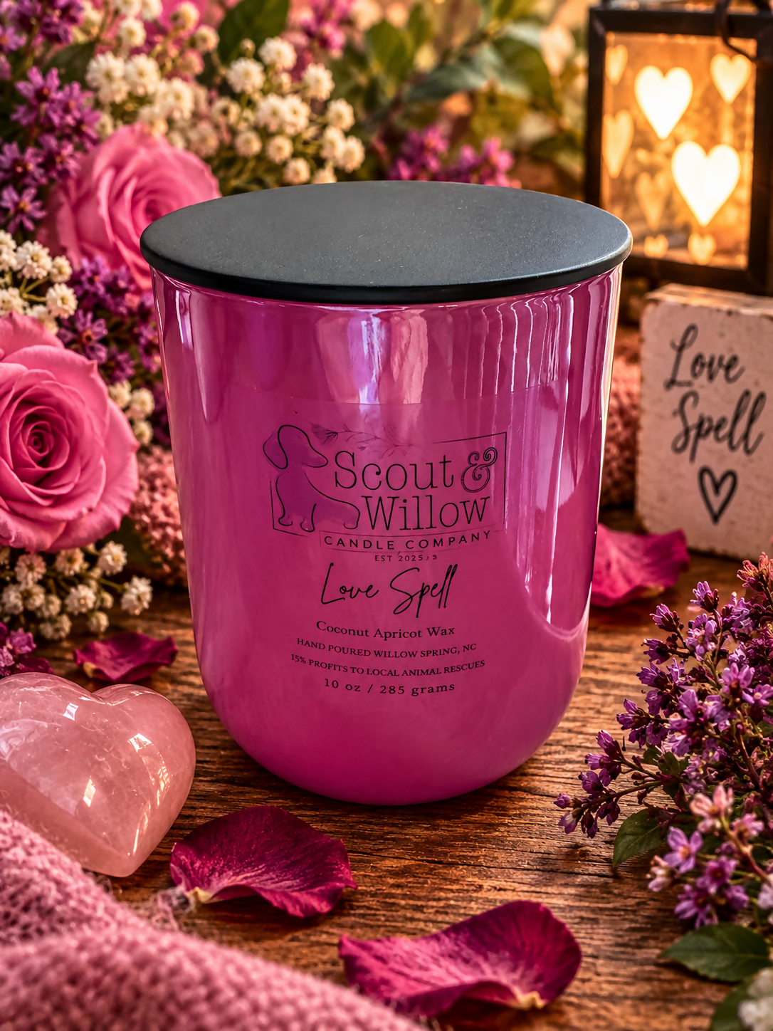 Love Spell Pink Jar Black Lid