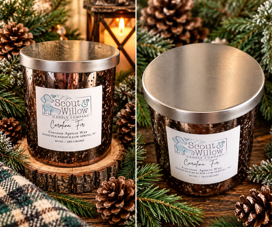 Carolina Fir Candle Metallic Jar