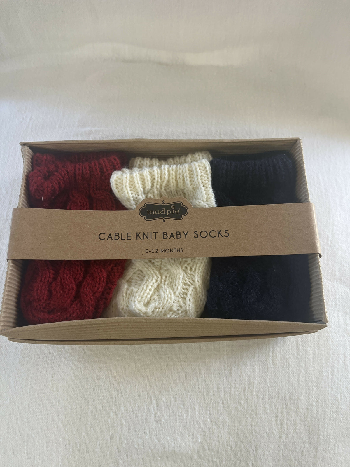 Mud Pie cable knit socks 3 pack