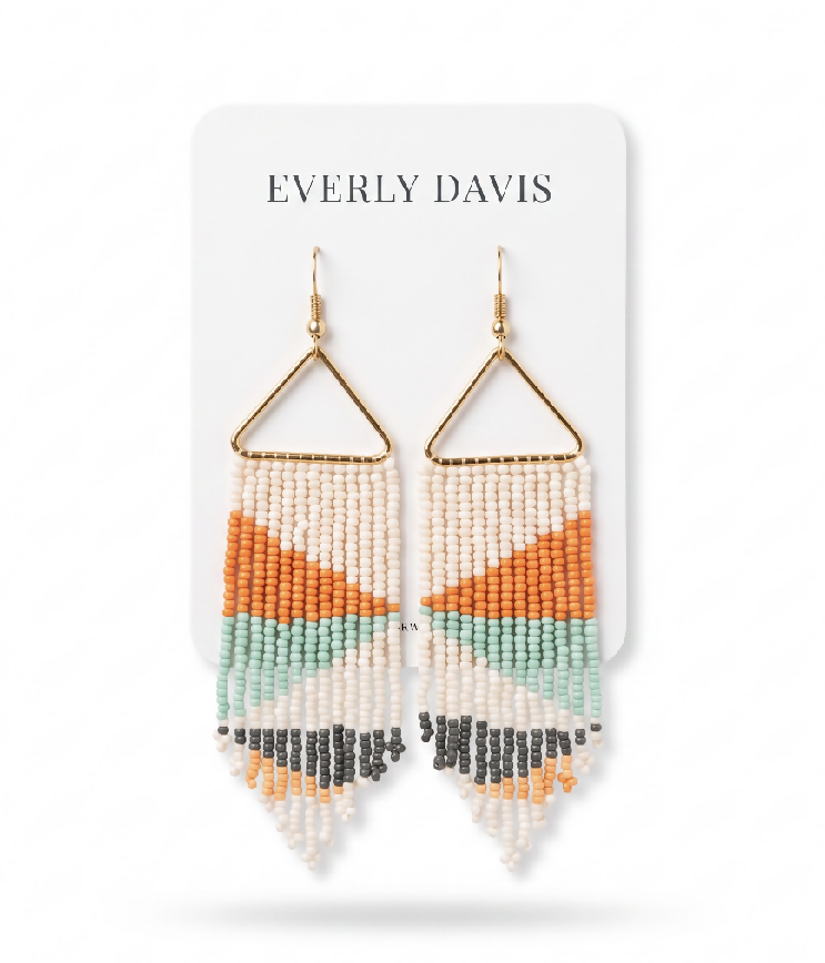 Triangle and Seed Bead Earrings