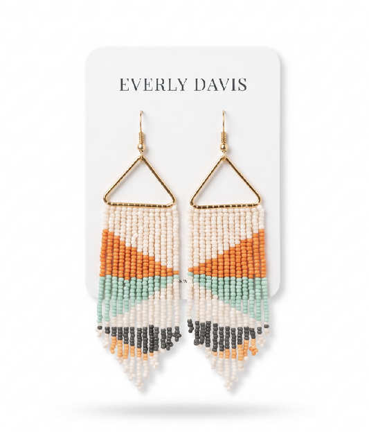 Triangle and Seed Bead Earrings