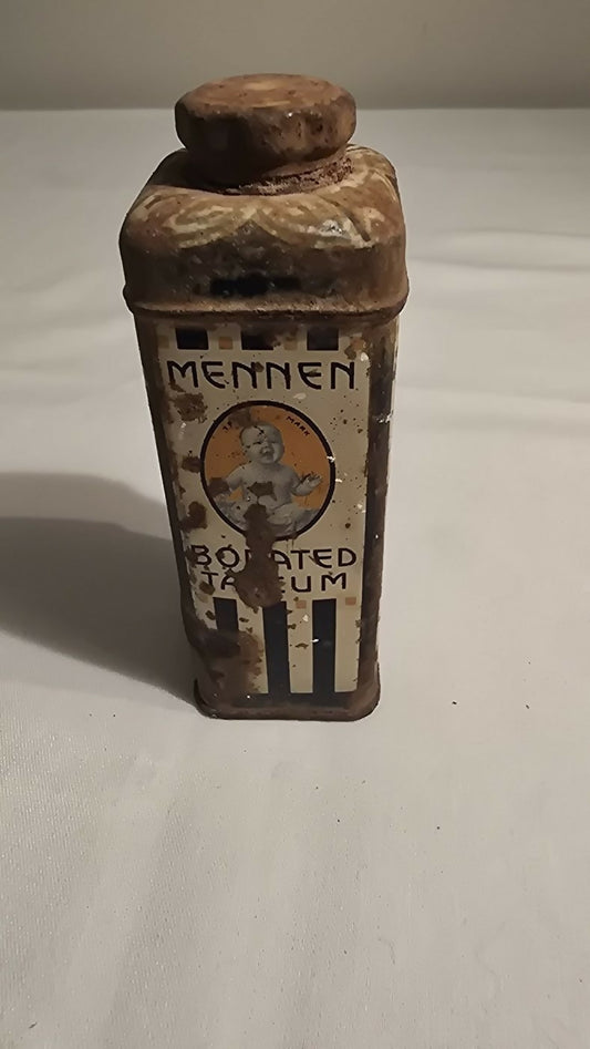 Antique Mennen Borated Talcum Powder Tin