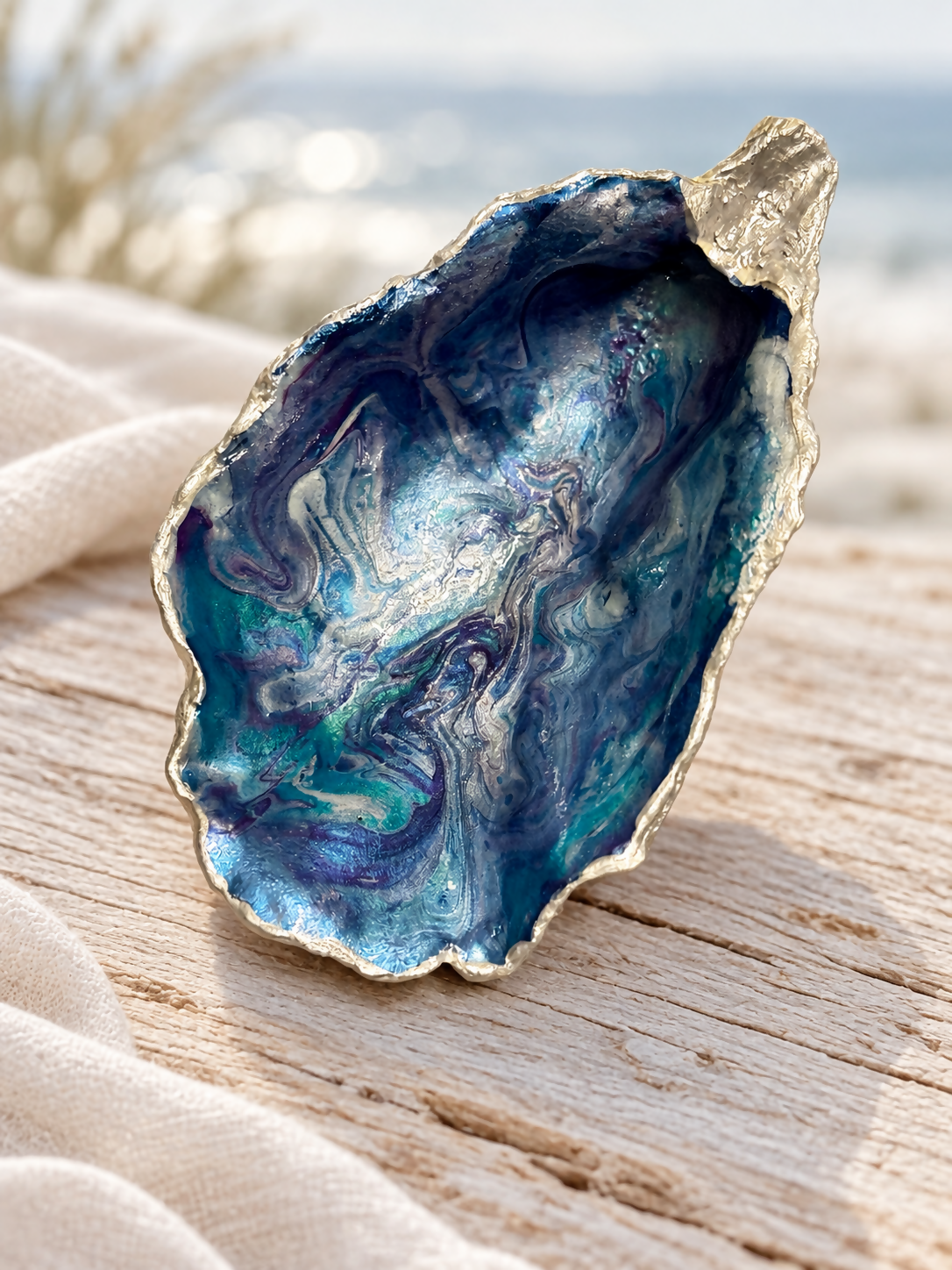 Shell Blue Silver Edge