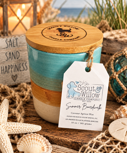 Summer Boardwalk Candle Coastal Jar