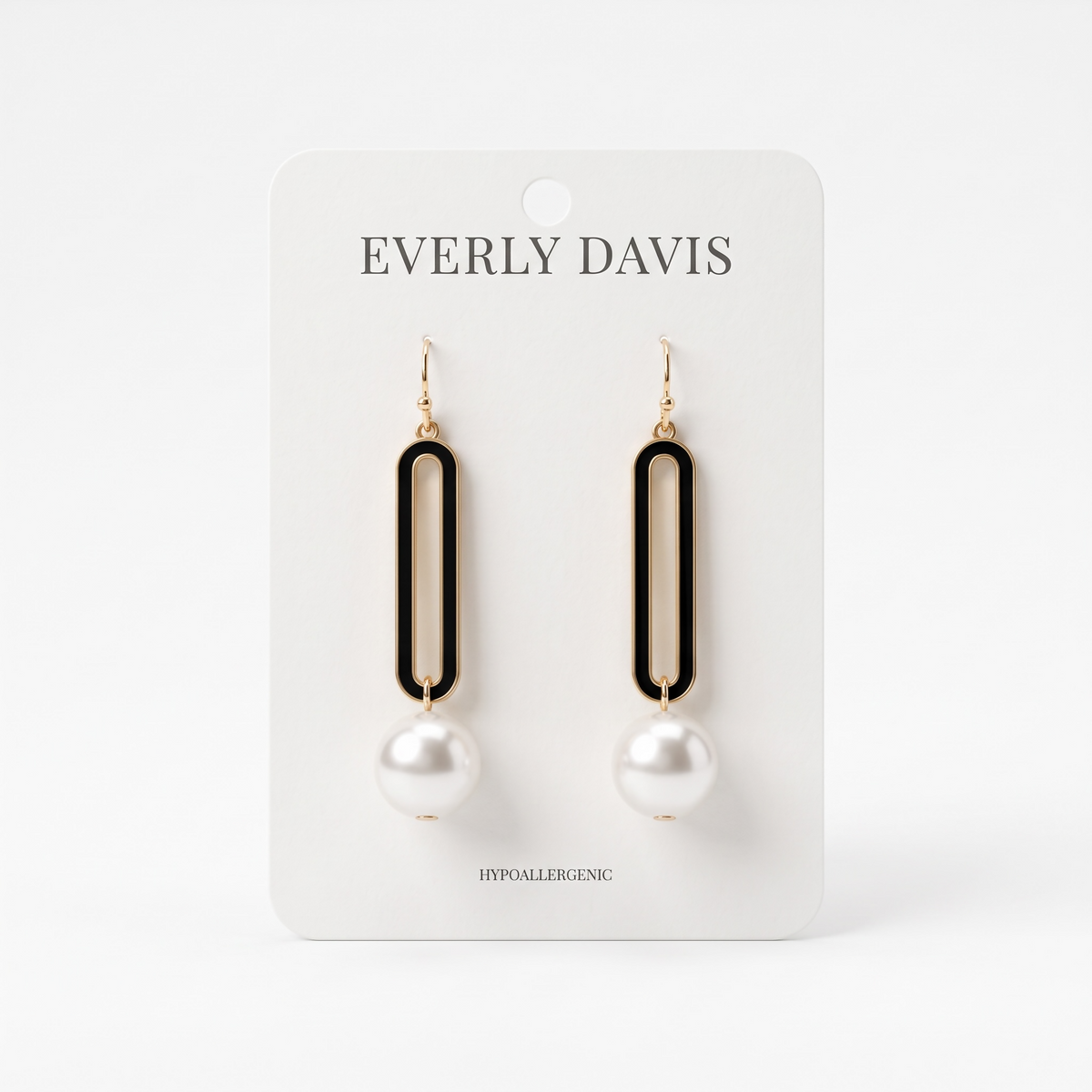Metal and Pearl Earrings