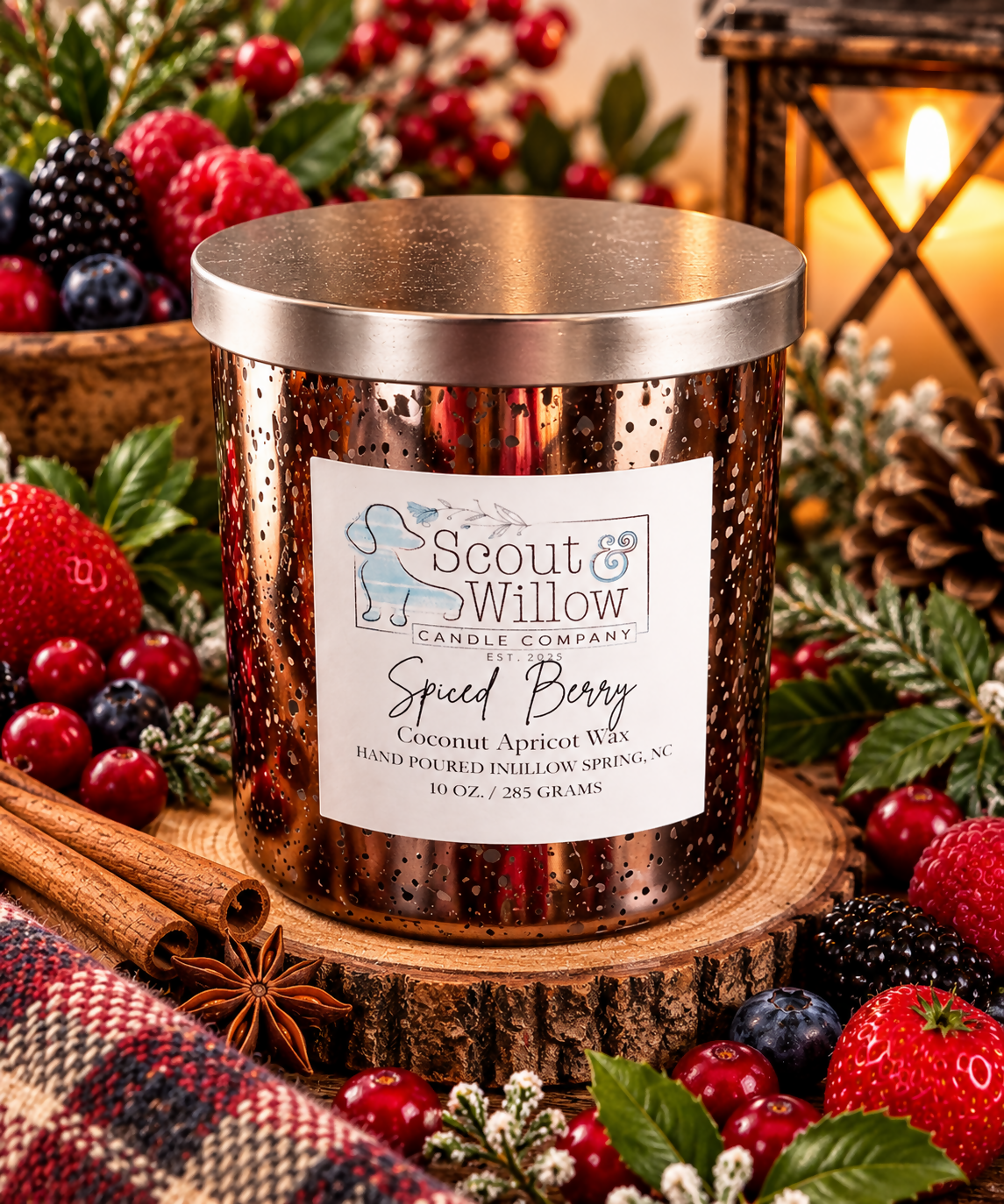 Spiced Berry Candle Metallic Jar
