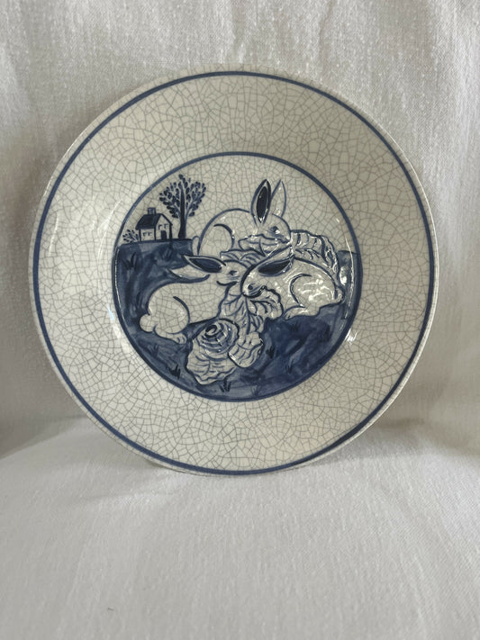 Pottery shed rabbit salad plate